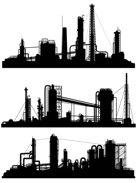 Silhouettes d'unités pour zone industrielle . — Image vectorielle
