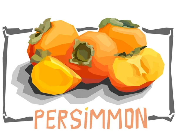 Meyve persimmons vektör basit çizim. — Stok Vektör