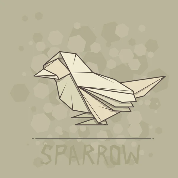 Wektor ilustracja papieru origami Sparrow. — Wektor stockowy