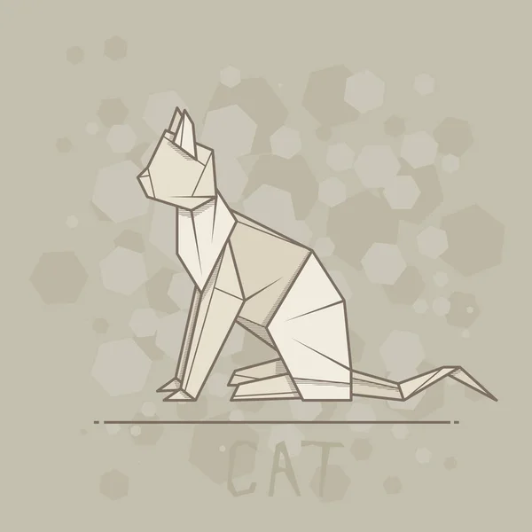 Vektorové ilustrace papír origami kočka. — Stockový vektor