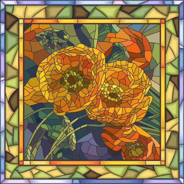 Ilustración vectorial de flores de amapola . — Vector de stock