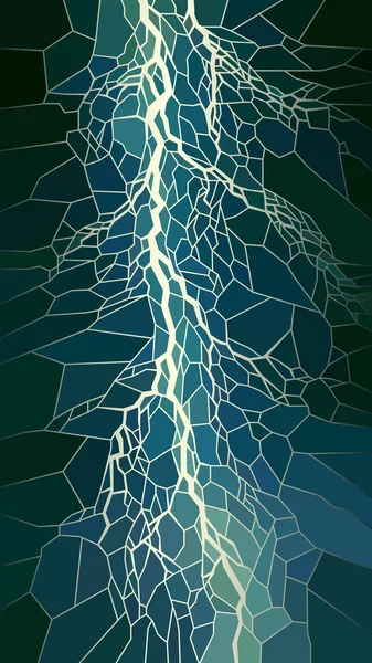Vector vertical illustration of lightning in the night sky. — Stock Vector