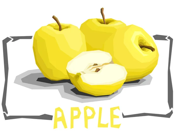 Vector ilustración simple de manzanas amarillas . — Vector de stock