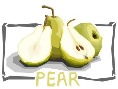 Vektör yeşil armut basit çizim.