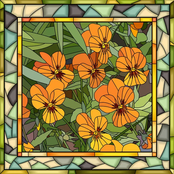 Vektorillustration av blommor orange violett. — Stock vektor