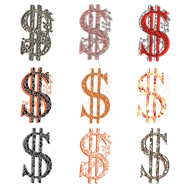 Various combination figures $ (dollar sign). — Stock Vector