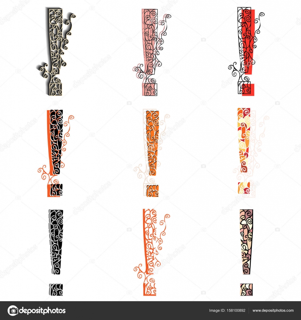 Various combination figures ! (exclamation mark). Stock Vector Image by ©Vertyr 158100892