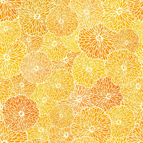 Background of abstract cut across a lot of citrus fruits. — Stock Vector