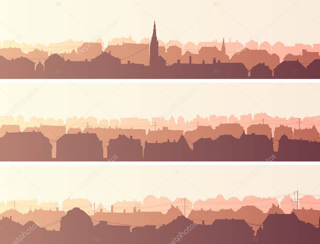 Horizontal banners of big European city.