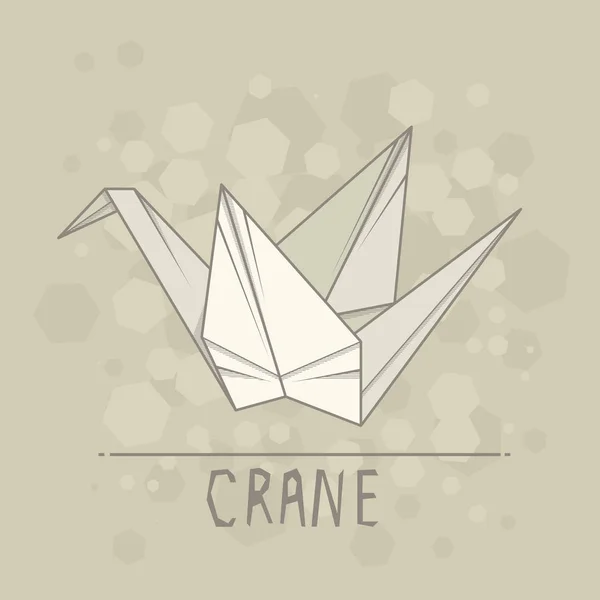Illustration vectorielle papier origami de grue . — Image vectorielle