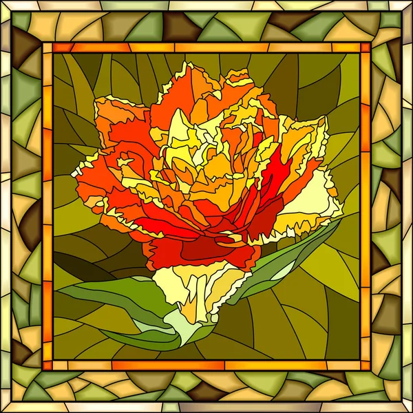 Vector illustration of flower red tulip. — Stock Vector