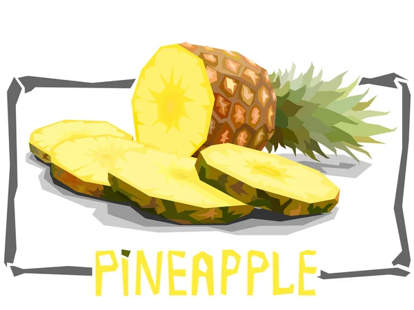 De eenvoudige vectorillustratie van ananas. — Stockvector