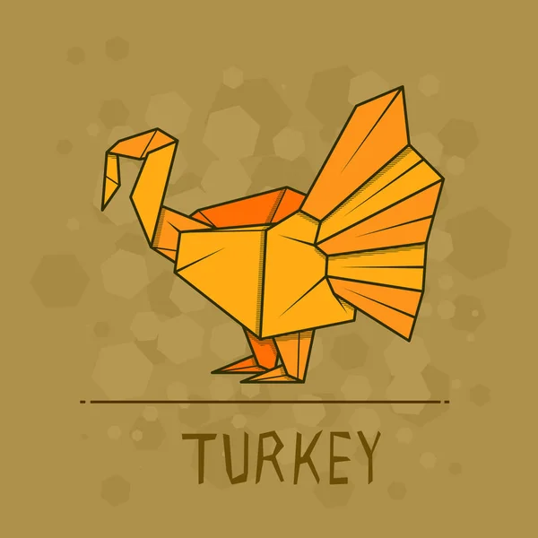 Vector illustration paper origami of sea turkey. — Stock Vector
