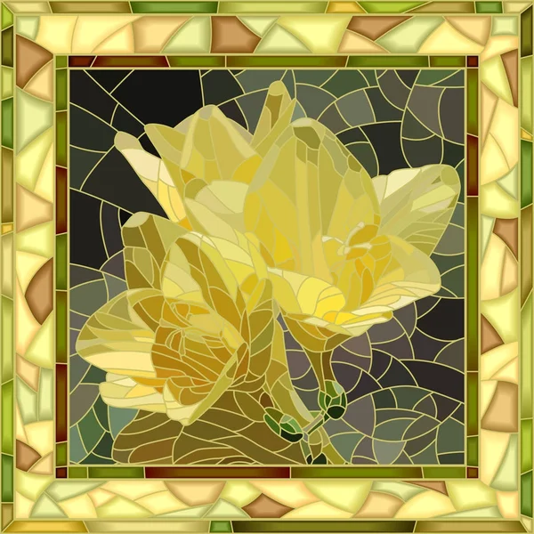 Ilustração vetorial de flores íris amarela . — Vetor de Stock