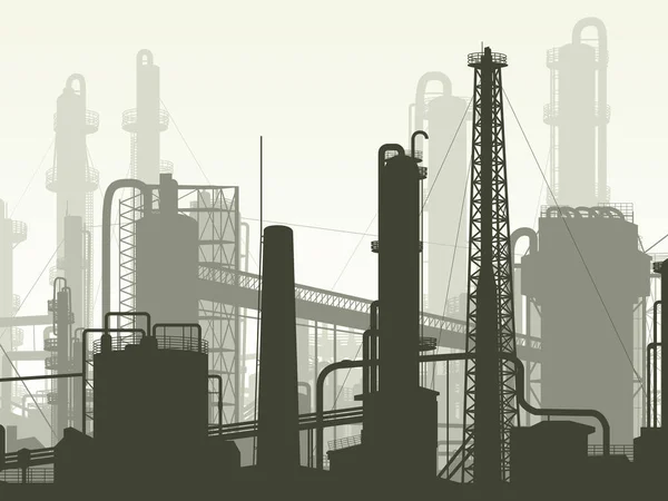 Ilustración horizontal parte industrial de la ciudad . — Vector de stock