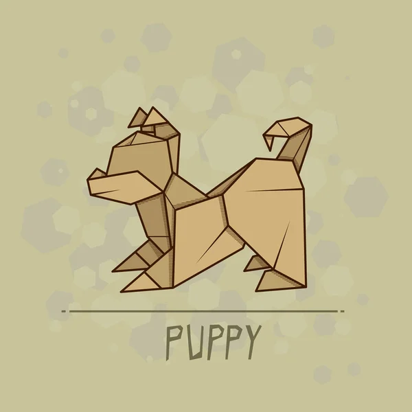 小狗的矢量插画纸折纸. — 图库矢量图片