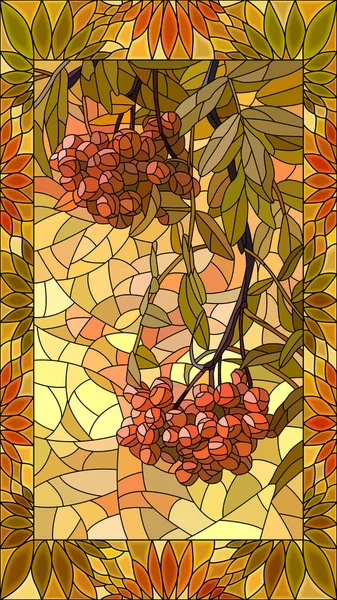 Векторная иллюстрация рябины с ягодами . — стоковый вектор