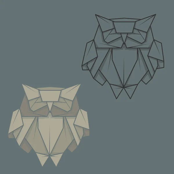 Instellen van afbeelding papieren origami voor owl. — Stockvector