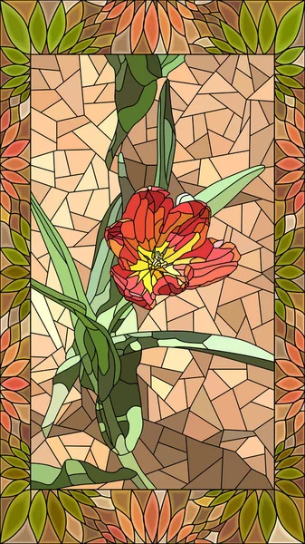 Ilustración vectorial de tulipán rojo . — Vector de stock