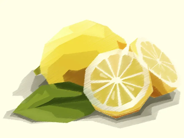Illustration vectorielle du dessin de fruits jaune citron . — Image vectorielle