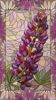 Menekşe lupine vektör çizim.