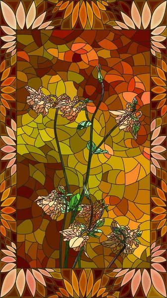 Vektorillustration von Akelei-Orangenblüten. — Stockvektor
