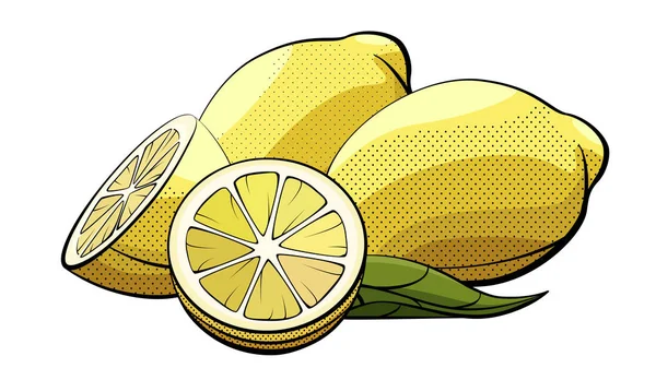 Illustrazione vettoriale di limoni su bianco . — Vettoriale Stock