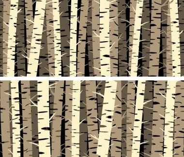 Ağaç gövdeli yatay sancaklar seti.