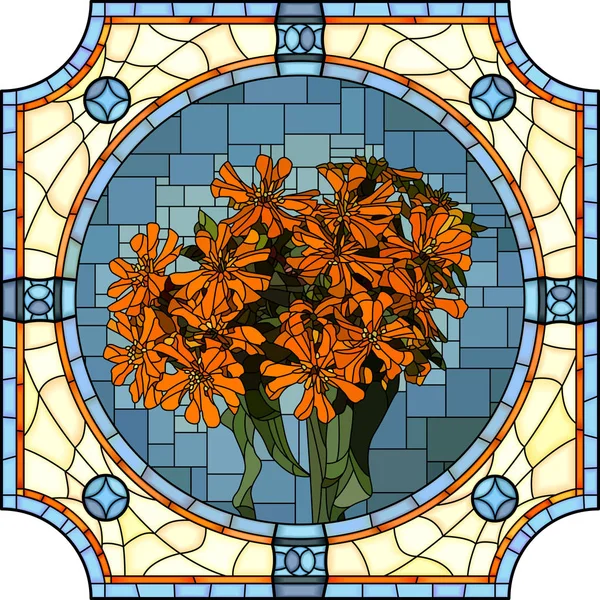 Vector illustration of blooming orange lychnis. — Stock Vector