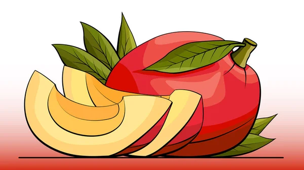 Ilustracja wektorowa mango na linii. — Wektor stockowy
