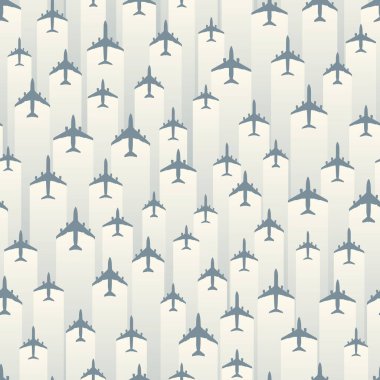 Pürüzsüz beyaz arka plan, arkasında uçaklar ve ışık çizgileri var..