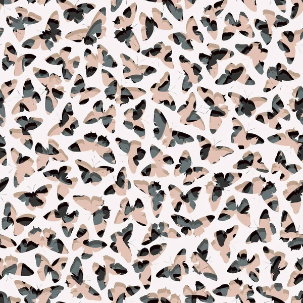 Nahtloser Hintergrund Aus Einem Blatt Perforierender Schichten Und Viele Motten — Stockvektor