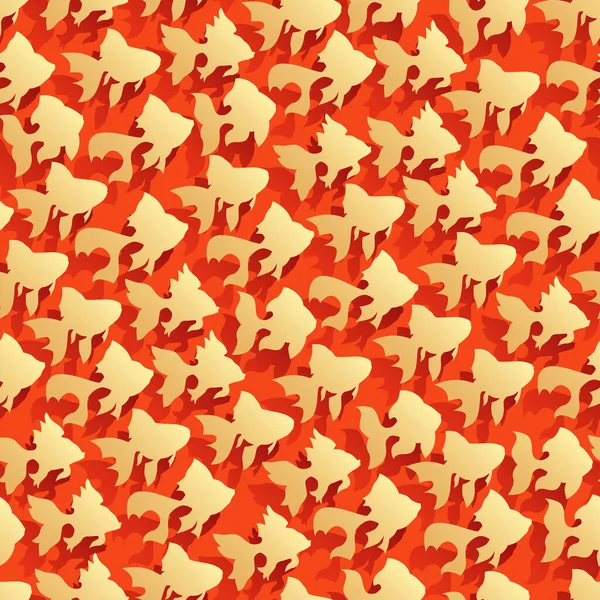 Fond Abstrait Rouge Sans Couture Avec Des Poissons Rouges Poissons — Image vectorielle