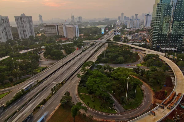 Jakarta városkép éjjel — Stock Fotó