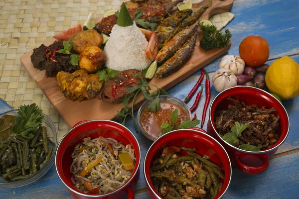Indonesische Küche Ein Lunch Set — Stockfoto