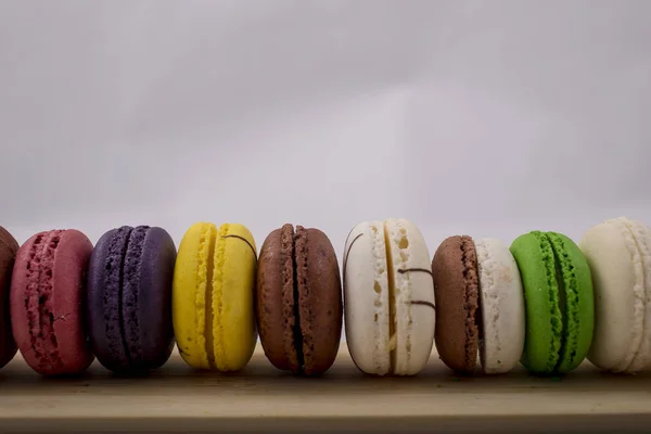 Macaroons Doces Coloridos Para Lanches — Fotografia de Stock