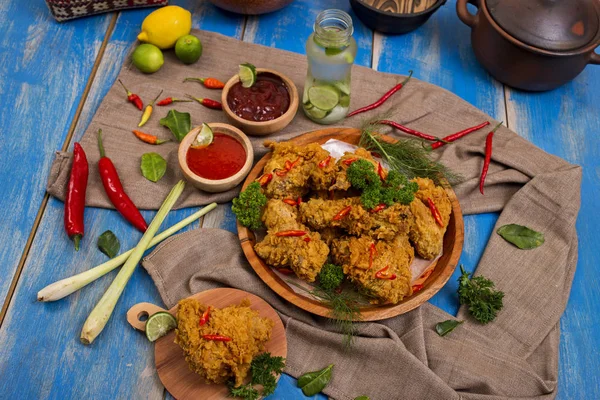 Menú Almuerzo Pollo Frito — Foto de Stock