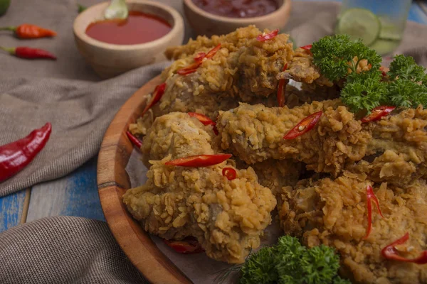 Menú Almuerzo Pollo Frito — Foto de Stock