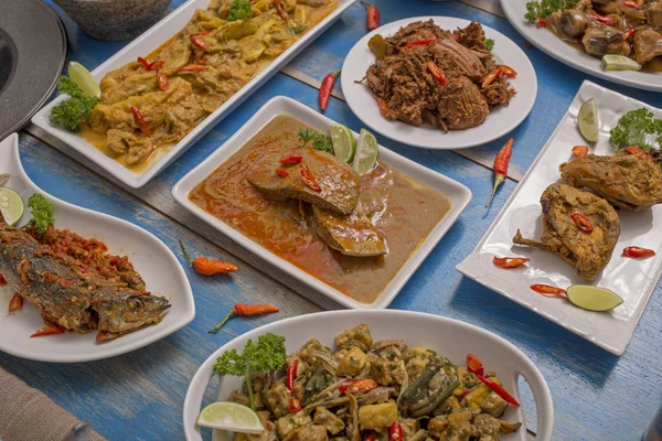 Indonesische Vast Menu Voor Lunch — Stockfoto