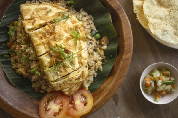 Nasi Goreng Resep Indonesia Untuk Makan Siang — Stok Foto