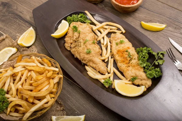 Fish French Fries Lunch — Stock Photo, Image