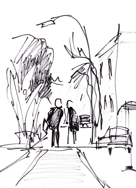 Deux personnes dans la rue — Photo