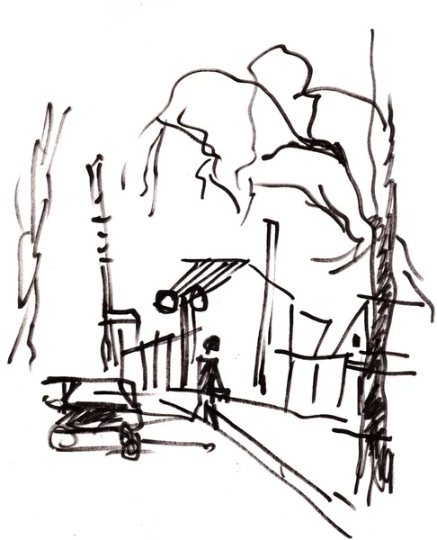 Instant sketch, near barier — Stock Photo, Image