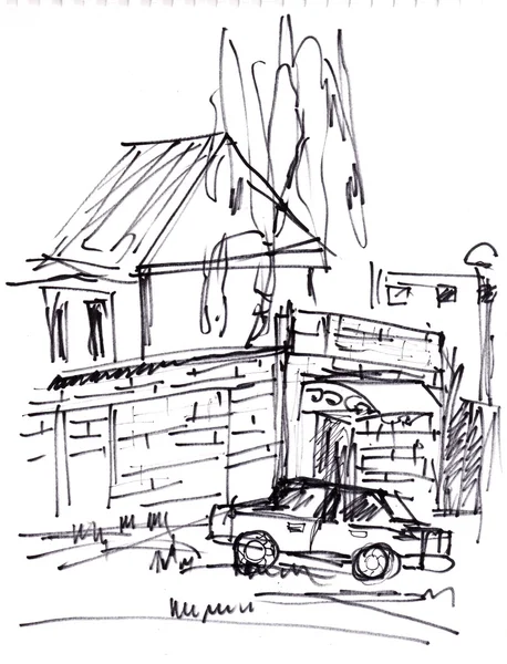 Instant sketch, house — Stock Photo, Image