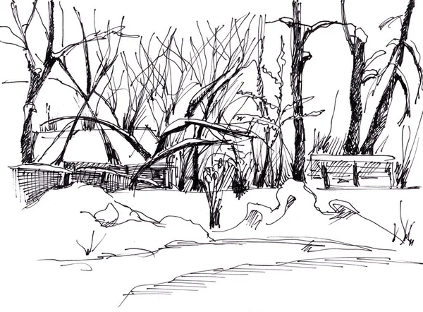 Croquis instantané, neige — Photo