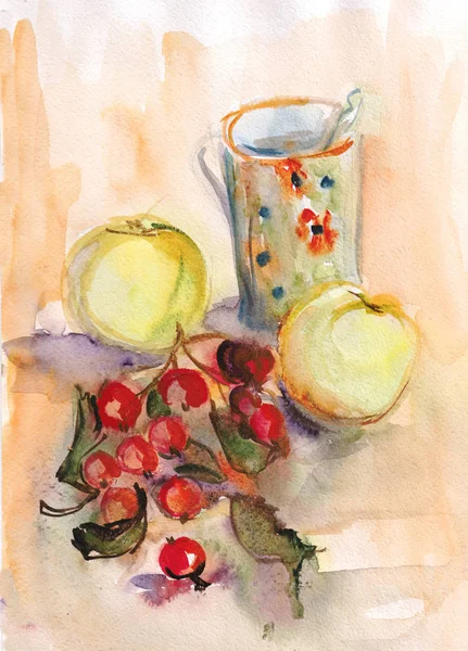 호손 딸기와 사과 — 스톡 사진