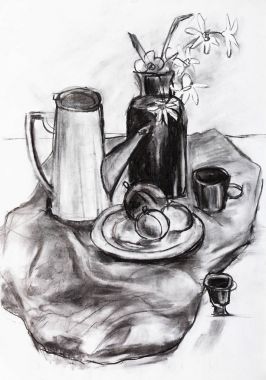 Siyah ve beyaz durgun hayat