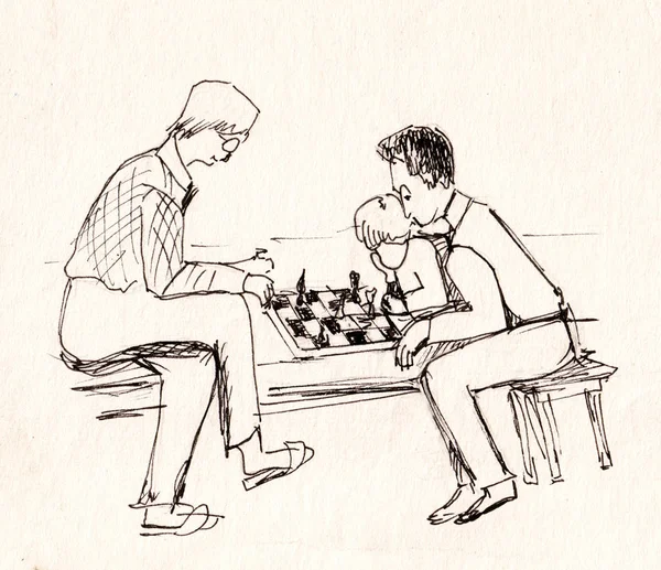 Hra v šachy — Stock fotografie