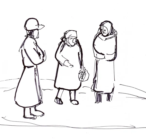 Instant sketch, three women