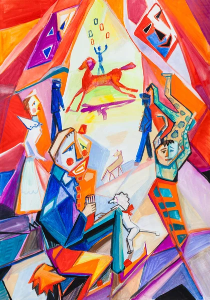 Yan perde arkasında palyaço